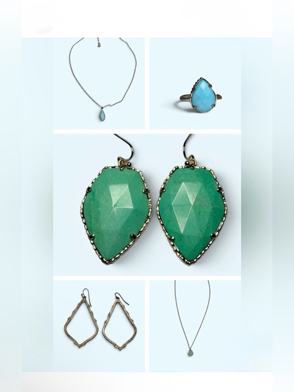Kendra Scott 5 PC Mixed Jewelry Lot RARE HTF CORLEY DROP EARRINGS MSRP $599
